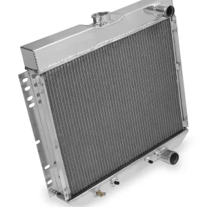 FROSTBITE ALUMINUM RADIATOR- 2 ROW 1963-1970 Ford/Mercury L6/V8 (2.8L/3.3L/3.9L/4.7L/5.0L) (2-Row) equipped with 20" wide core Cooling Row Diameter - 3/4" Core Dimension - 16-1/8 x 19-3/4 Core Thickness - 1.57" Hose Location Inlet - Passenger Hose Location Outlet - Passenger Inlet Size - 1-1/2 in. Mounting Type - Bracket Mount Outlet Size - 1-3/4 in. Overall Dimension - 20-1/4 x 22 Rows - 2 Transcooler Provision - 1/8-27NPT Part # FB126