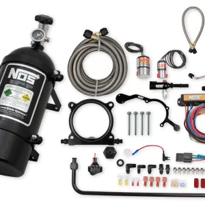NOS PLATE WET NITROUS SYSTEM - FORD 2015-2017 Ford Mustang w/ 5.0L Coyote V8 Engine. Includes 10 lb Black Bottle and 80mm Plate  Part #  02126BNOS