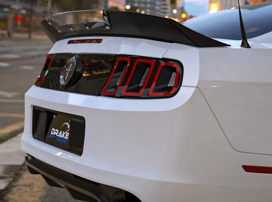 DRAKE MUSCLE CARS S197 REAR SPOILER - WICKER BILL STYLE - SATIN BLACK Fits 2010-2014 Ford Mustang Part # DR3Z-6344210-A - Image 7