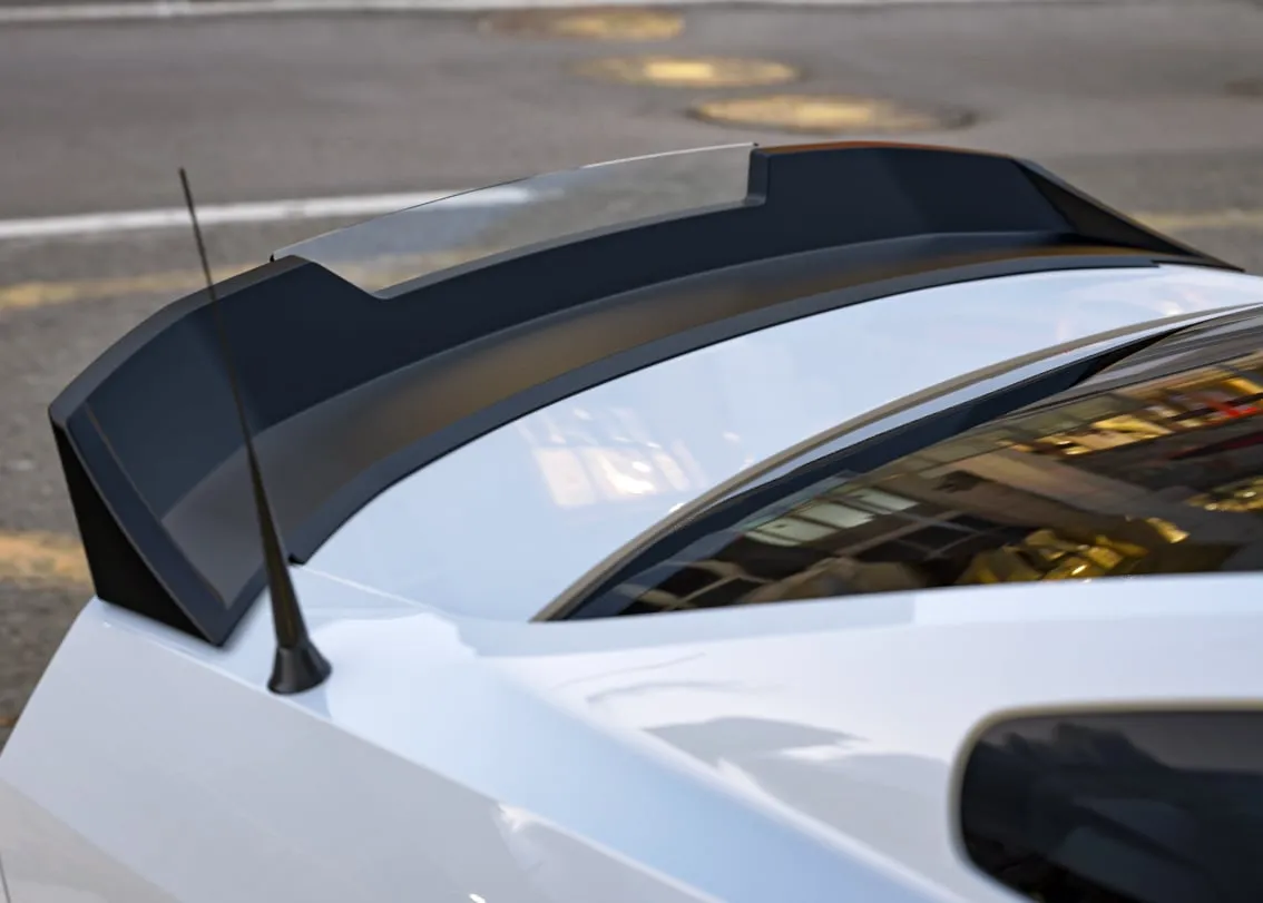 DRAKE MUSCLE CARS S197 REAR SPOILER - WICKER BILL STYLE - SATIN BLACK Fits 2010-2014 Ford Mustang Part # DR3Z-6344210-A