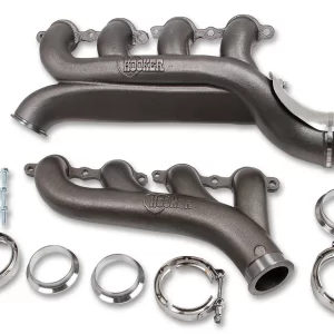 HOOKER BLACKHEART LS TURBO EXHAUST MANIFOLDS Multi-fit GM LS Turbo Exhaust Manifolds - 3.0 inch Turbo outlet/2.25 inch Cross-over connection, Natural Cast Finish  Part #  8510HKR