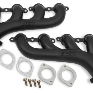 HOOKER BLACKHEART LS SWAP EXHAUST MANIFOLDS - BLACK CERAMIC FINISH Multi-fit - 2.50 in. Outlet  Part #  8502-3HKR