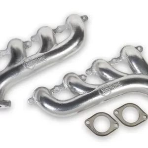 HOOKER BLACKHEART LS SWAP EXHAUST MANIFOLDS - SILVER CERAMIC FINISH Multi-fit - 2.25 in. Outlet  Part #  8501-1HKR