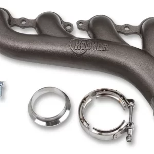 HOOKER BLACKHEART LS TURBO EXHAUST MANIFOLD - DRIVERS SIDE Multi-fit GM LS Turbo Exhaust Manifold - Driver Side - 2.25 inch Outlet/Cross-over connection, Natural Cast Finish  Part #  8511HKR