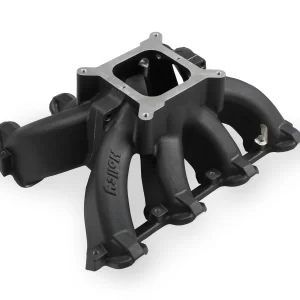 HOLLEY SINGLE PLANE SPLIT-DESIGN RACE INTAKE MANIFOLD- GM LS1/LS2/LS6- BLACK Carbureted single plane split-design race intake manifold. Fits all GM LS Gen III or IV engines equipped with LS1/LS2/LS6 style cathedral port cylinder heads  Part #  300-256BK