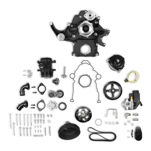 HOLLEY BLACK MID-MOUNT COMPLETE ACCESSORY SYSTEM Gen III Hemi Engine - VVT - Fits 2009 & Up 5.7L & 2011 & Up 6.4L Engines - Black Finish - Factory Style Damper   Damper Style - Cast Damper    Engine - Gen III Hemi - VVT    Finish - Black Part #  20-291BK
