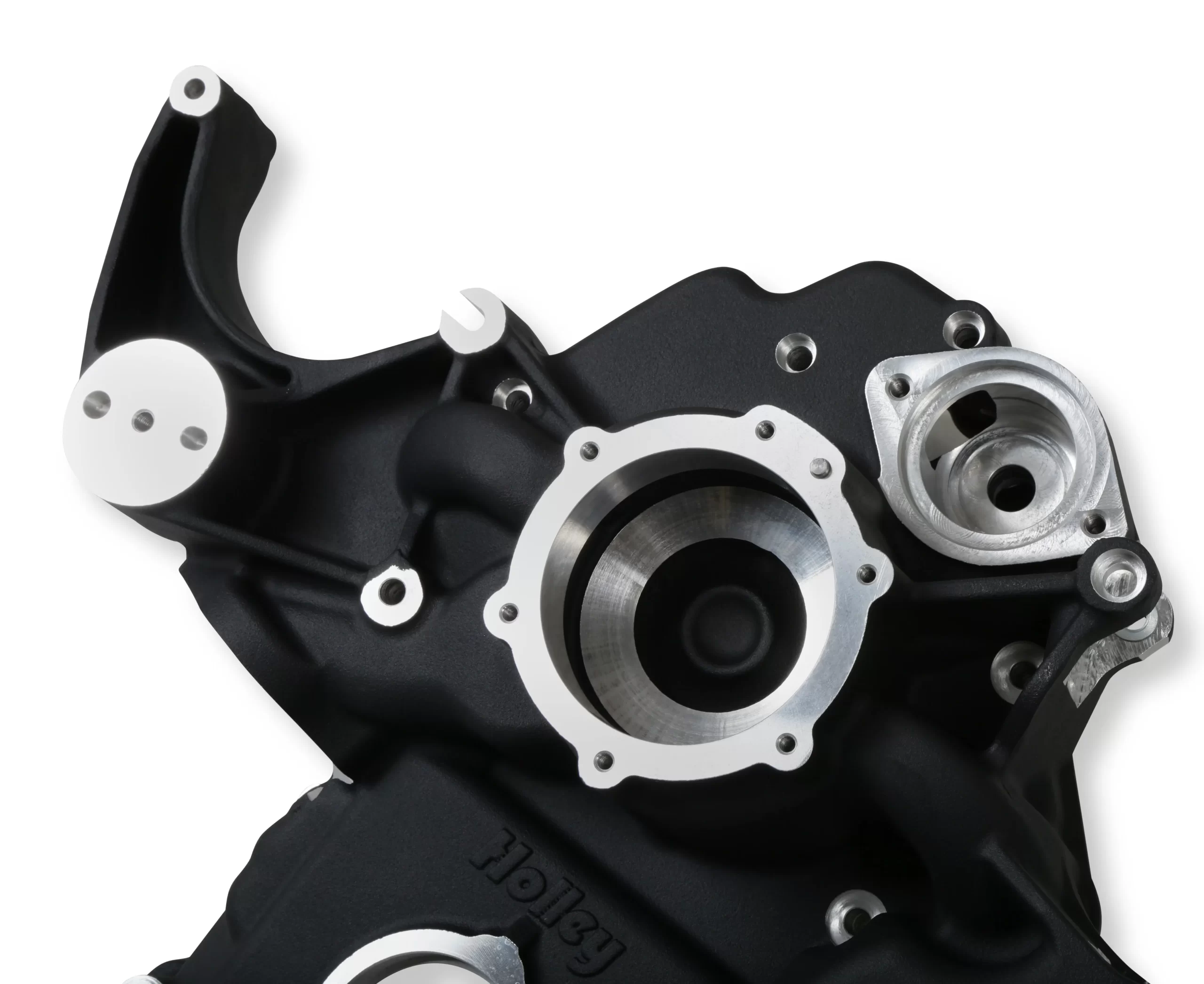 HOLLEY BLACK MID-MOUNT COMPLETE ACCESSORY SYSTEM Gen III Hemi Engine - VVT - Fits 2009 & Up 5.7L & 2011 & Up 6.4L Engines - Black Finish - Factory Style Damper Damper Style - Cast Damper Engine - Gen III Hemi - VVT Finish - Black Part # 20-291BK - Image 2