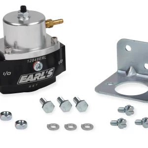 EARL'S DOMINATOR BILLET EFI BY-PASS FUEL PRESSURE REGULATOR Hot Street/Race EFI Applications Two Port Adjustable from 15 to 65 PSI Boost reference - 1:1  Part #  12848ERL