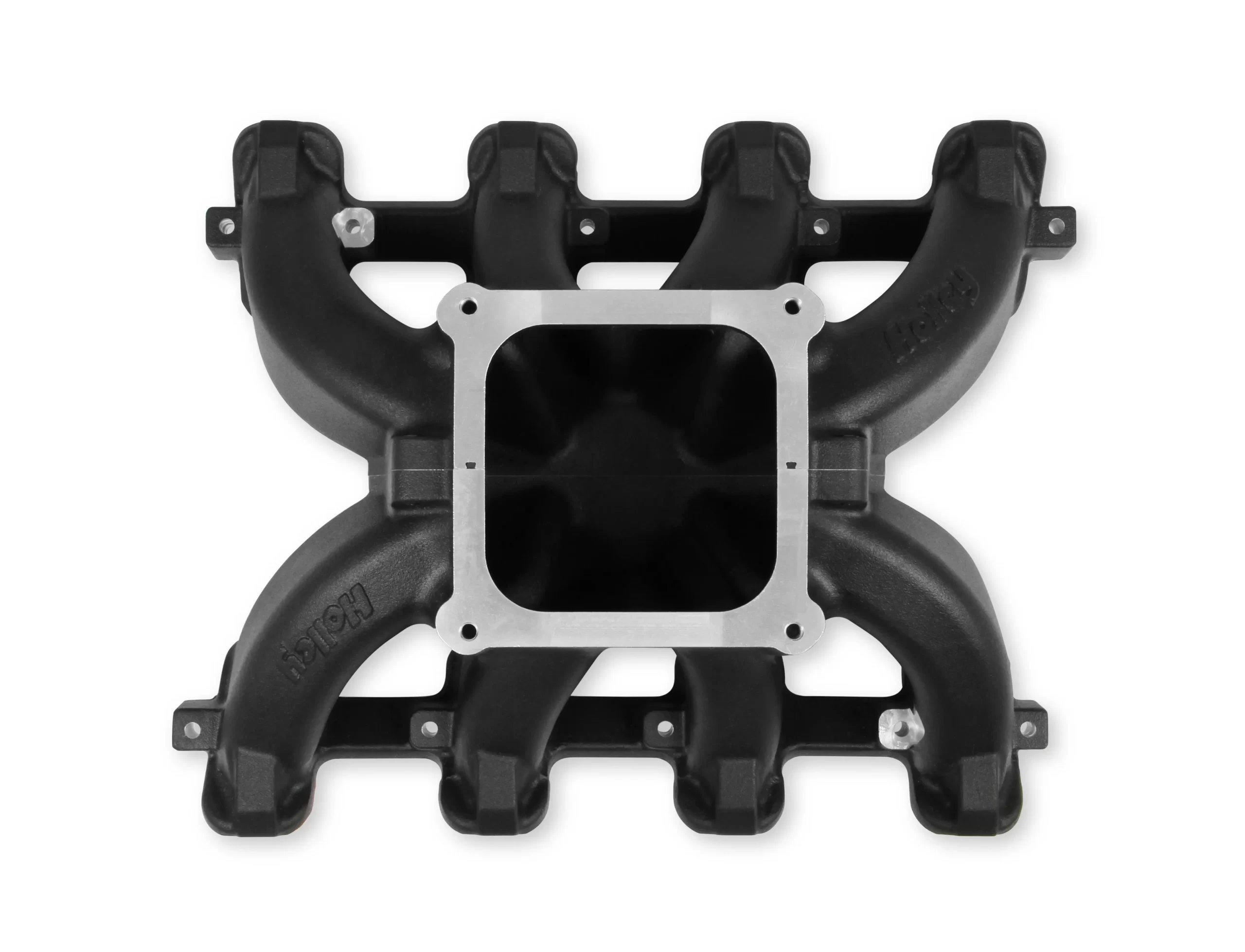 HOLLEY SINGLE PLANE 4500 CARBURETED SPLIT-DESIGN RACE INTAKE MANIFOLD- GM LS1/LS2/LS6 Split-Design Race Intake Manifold- GM LS1/LS2/LS6 Carbureted with Black Finish Part # 300-295BK - Image 3