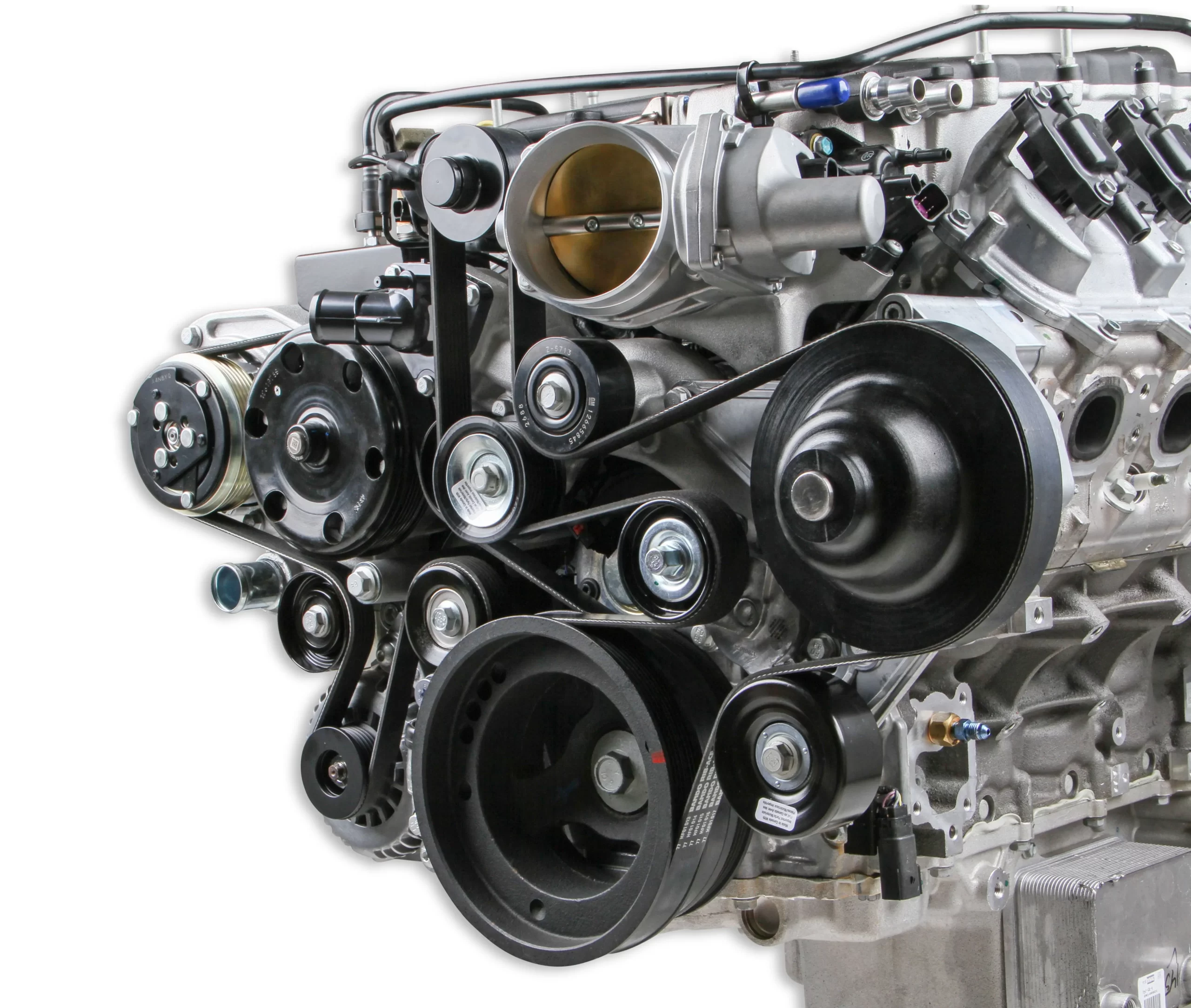HOLLEY PREMIUM MID-MOUNT COMPLETE ACCESSORY SYSTEM FOR GM GEN V LT4 WET SUMP ENGINES Complete GM Gen V LT4 Accessory Drive System w/ Alt, P/S, A/C, Water Pump, Belts, and hardware. Part # 20-220 - Image 2