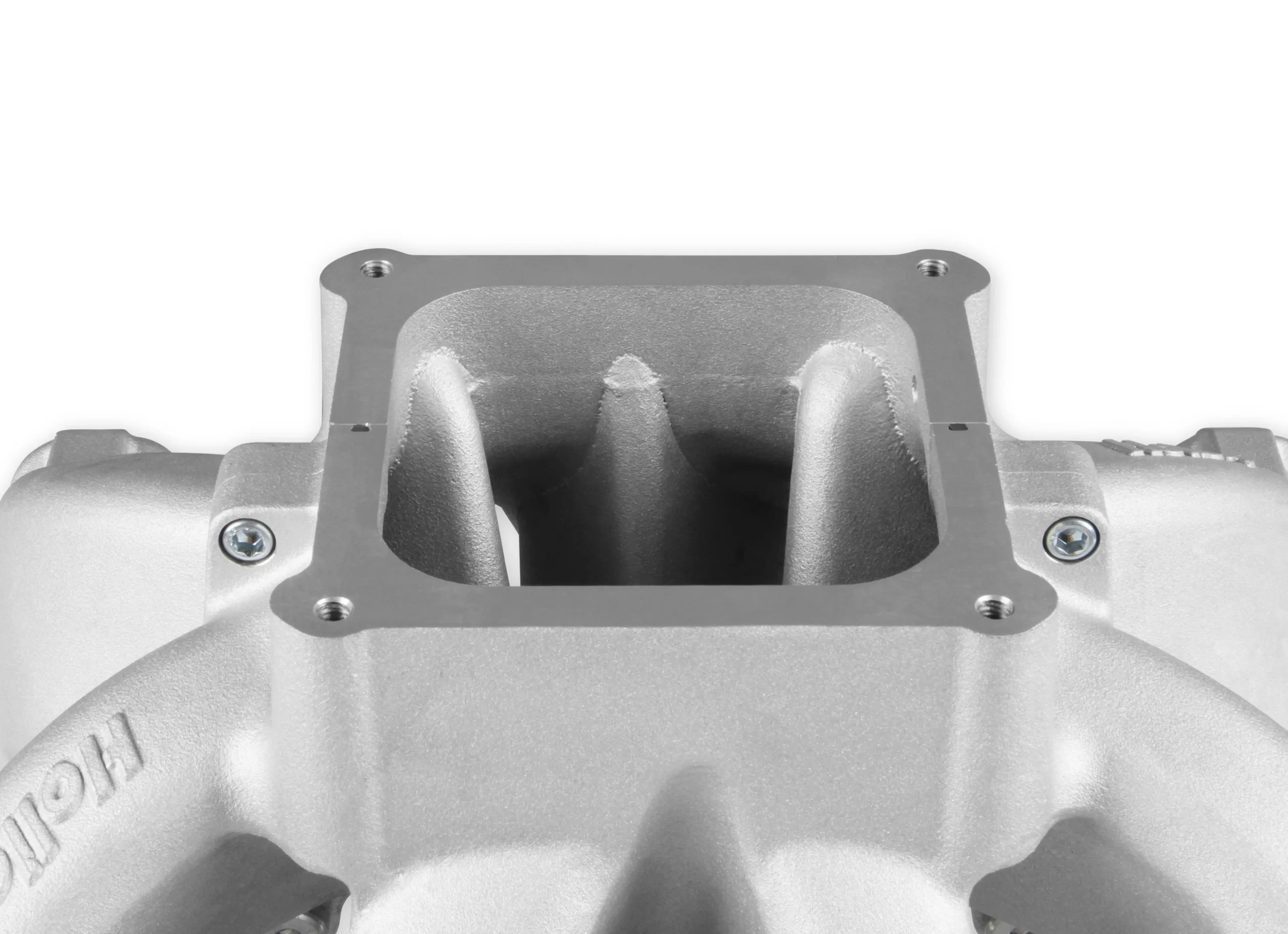 HOLLEY SINGLE PLANE 4500 CARBURETED SPLIT-DESIGN RACE INTAKE MANIFOLD- GM LS1/LS2/LS6 Split-Design Race Intake Manifold- GM LS1/LS2/LS6 Carbureted with Cast Finish Part # 300-295 - Image 4