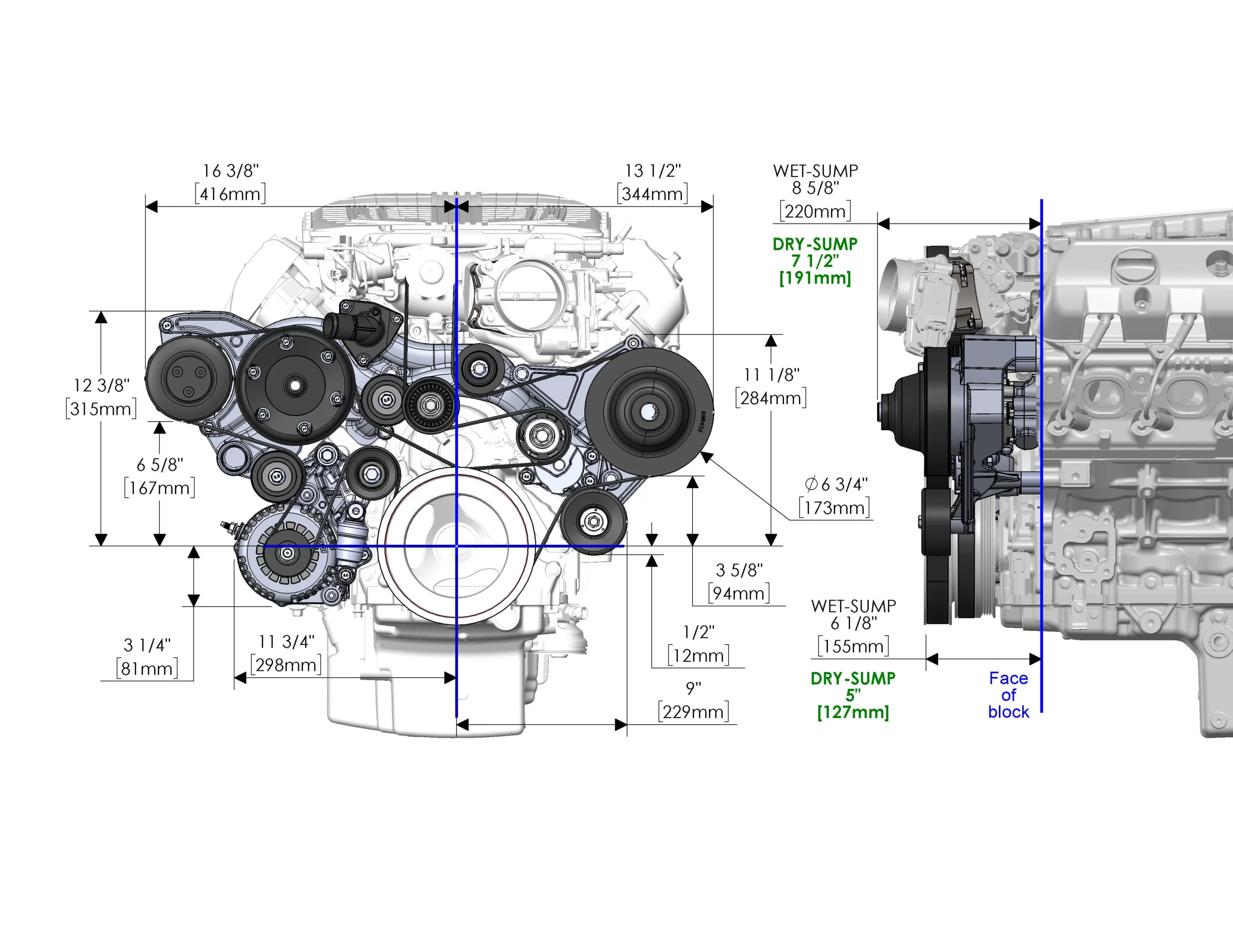 HOLLEY PREMIUM MID-MOUNT COMPLETE ACCESSORY SYSTEM FOR GM GEN V LT4 DRY SUMP ENGINES Complete GM Gen V LT4 Accessory Drive System w/ Alt, P/S, A/C, Water Pump, Belts, and hardware. Part # 20-221 - Image 4