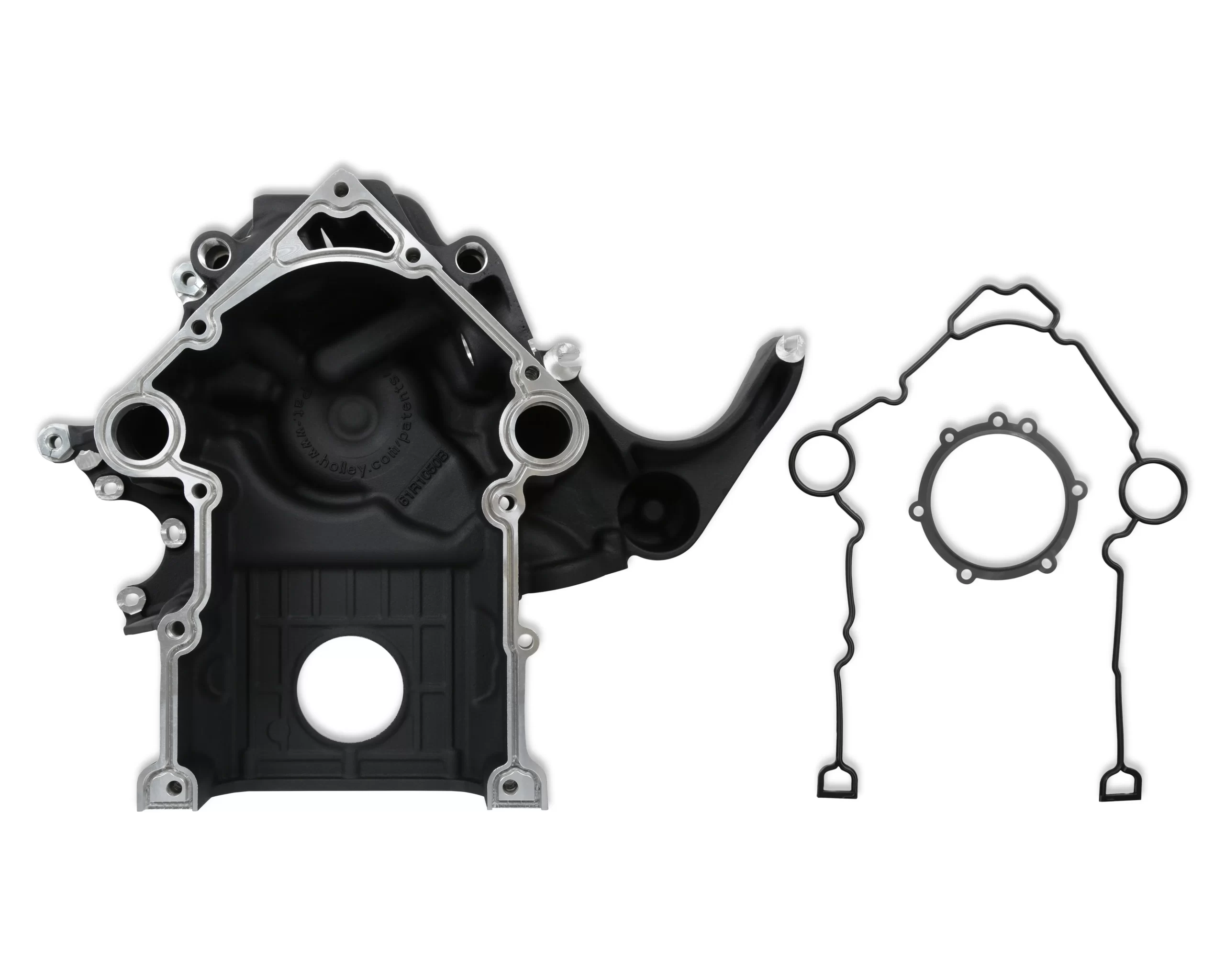 HOLLEY BLACK MID-MOUNT COMPLETE ACCESSORY SYSTEM Gen III Hemi Engine - VVT - Fits 2009 & Up 5.7L & 2011 & Up 6.4L Engines - Black Finish - Factory Style Damper Damper Style - Cast Damper Engine - Gen III Hemi - VVT Finish - Black Part # 20-291BK - Image 6