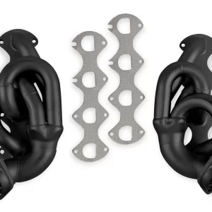 FLOWTECH SHORTY HEADERS - BLACK PAINTED 2005-2009 Ford Mustang GT V8-4.6L, Tube Size 1-5/8" O.D., Collector Size 2-1/2", Black Paint, CARB EO D-115-19  Part #  12124FLT