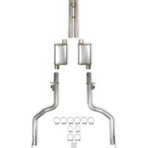 HOOKER BLACKHEART CAT-BACK EXHAUST SYSTEM 2017-2023 Dodge Challenger R/T and T/A 5.7L, 3.0" 304 Stainless Steel Cat-Back Exhaust with Valve-less Actuator Mounts  Part #  BH2382