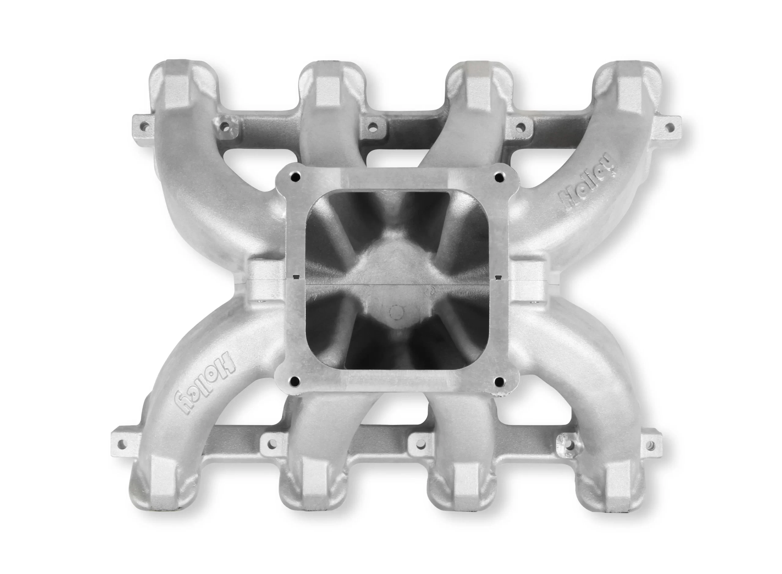 HOLLEY SINGLE PLANE 4500 CARBURETED SPLIT-DESIGN RACE INTAKE MANIFOLD- GM LS1/LS2/LS6 Split-Design Race Intake Manifold- GM LS1/LS2/LS6 Carbureted with Cast Finish Part # 300-295 - Image 6
