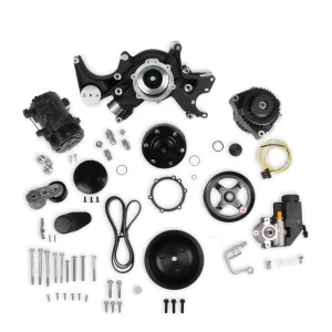 HOLLEY SMALL BLOCK CHEVY MID-MOUNT COMPLETE ACCESSORY SYSTEM Small Block Chevy Mid-Mount Complete Accessory System- Black Finish  Part #  20-240BK