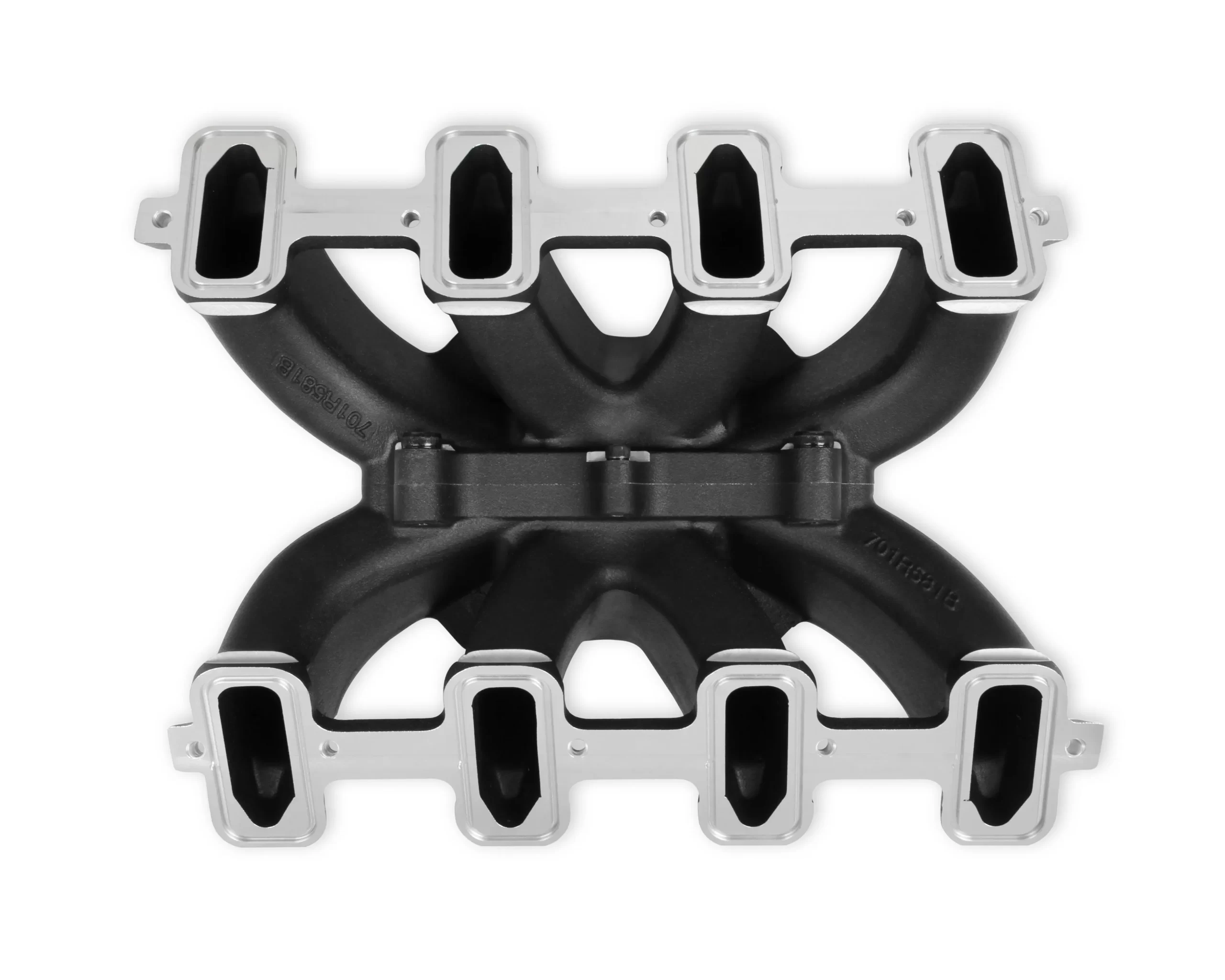 HOLLEY SINGLE PLANE 4500 CARBURETED SPLIT-DESIGN RACE INTAKE MANIFOLD- GM LS1/LS2/LS6 Split-Design Race Intake Manifold- GM LS1/LS2/LS6 Carbureted with Black Finish Part # 300-295BK - Image 8