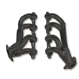 FLOWTECH SHORTY HEADERS - BLACK PAINTED 1999-2002 Chevy/GMC Silverado/Sierra: 4.8L/5.3L, 2000-2001 Tahoe/Suburban/Yukon: 4.8L/5.3L, Tube Size 1.625" O.D., w/o A.I.R. w/EGR; Black Paint; 50-State Legal header CARB EO #D-115-16.  Part #  91834FLT