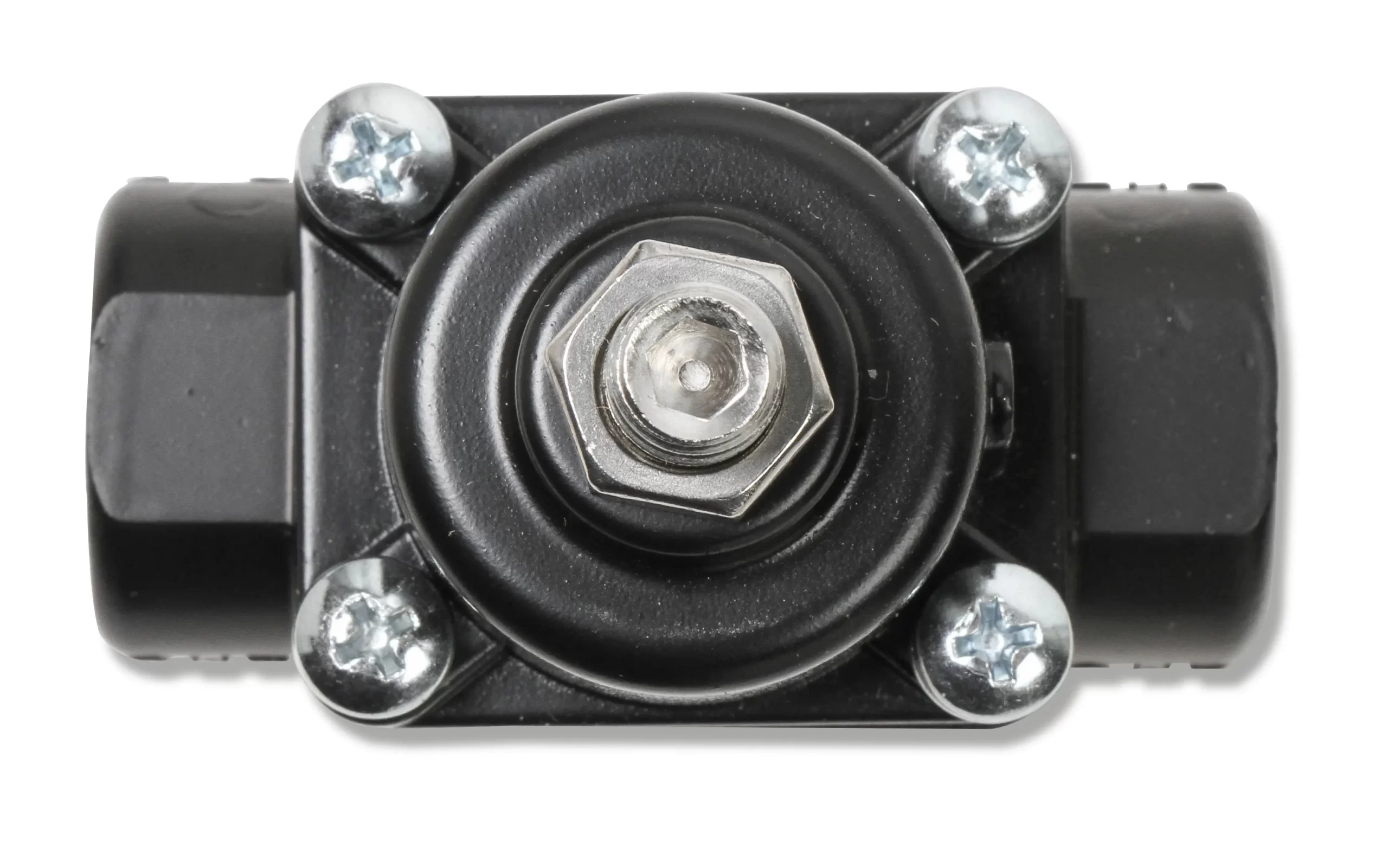 EARL'S ADJUSTABLE FUEL PRESSURE REGULATOR - CARBURETED - BLACK - 1-4 PSI Earl's fuel pressure regulator, Black Finish, 1-4 PSI. For Weber, Mikuni, O.E.R , SK & Delorto Carbs. Part # 12850ERL - Image 4