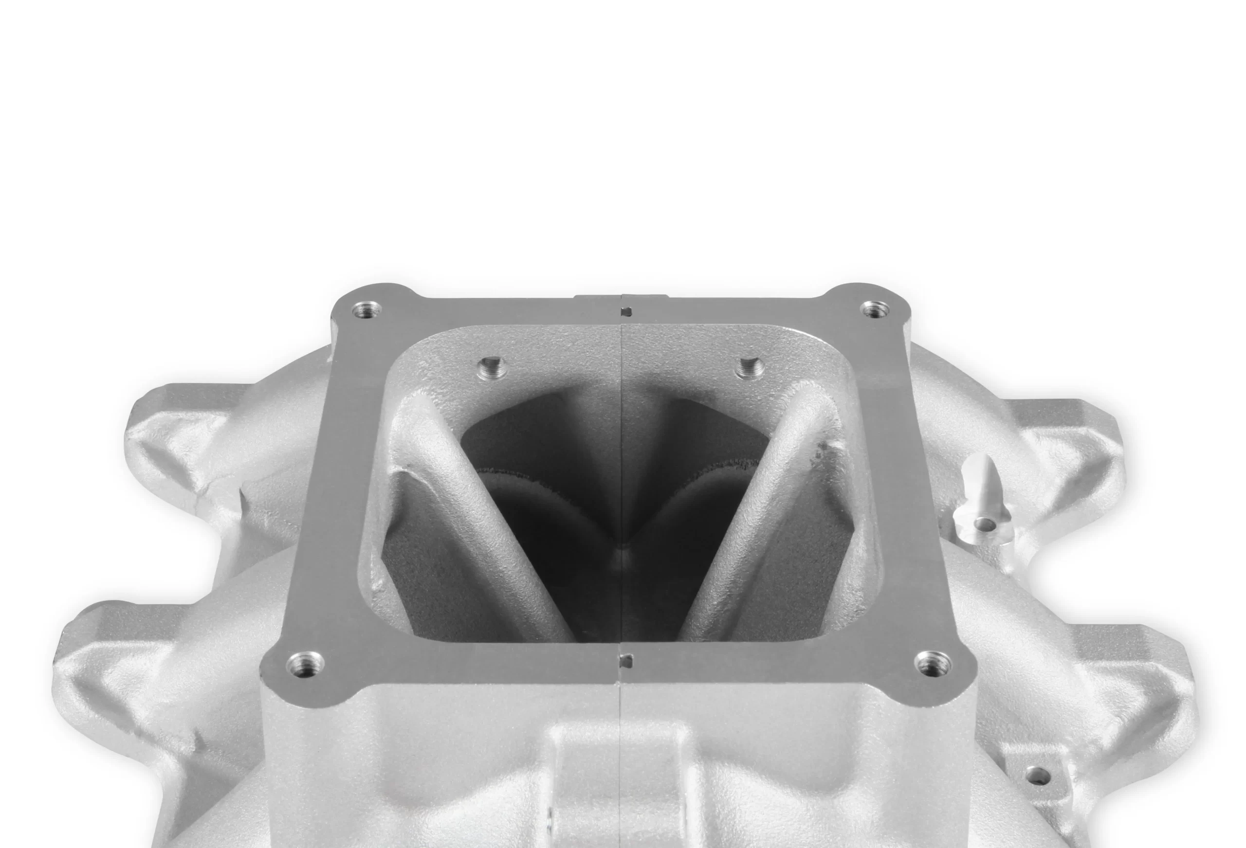 HOLLEY SINGLE PLANE 4500 CARBURETED SPLIT-DESIGN RACE INTAKE MANIFOLD- GM LS1/LS2/LS6 Split-Design Race Intake Manifold- GM LS1/LS2/LS6 Carbureted with Cast Finish Part # 300-295 - Image 9