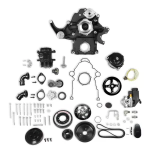 HOLLEY PREMIUM BLACK MID-MOUNT COMPLETE ACCESSORY SYSTEM Gen III Hemi Engine - Non VVT - Fits 2003-2008 5.7L & 2005-2010 6.1L Engines - Black Finish - SFI Certified Damper with Billet Aluminum Pulley   Damper Style - SFI Certified    Engine - Gen III Hemi - Non VVT    Finish - Black Part #  20-292BK