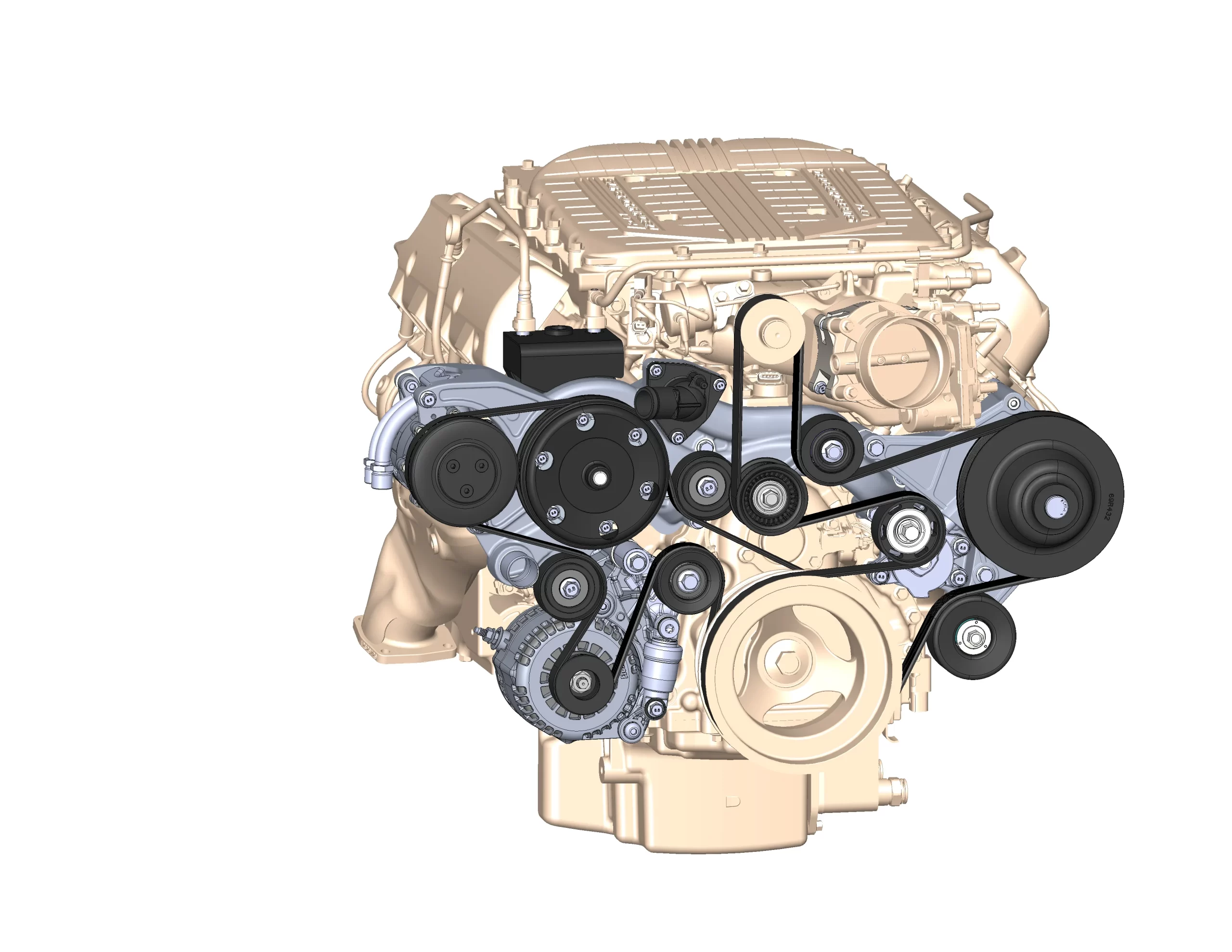 HOLLEY PREMIUM MID-MOUNT COMPLETE ACCESSORY SYSTEM FOR GM GEN V LT4 DRY SUMP ENGINES Complete GM Gen V LT4 Accessory Drive System w/ Alt, P/S, A/C, Water Pump, Belts, and hardware. Part # 20-221 - Image 10