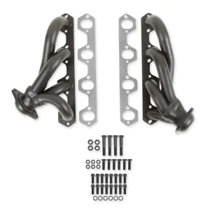 FLOWTECH SHORTY HEADERS - BLACK PAINTED 1987-1995 Ford F-150/250/Bronco, 2WD & 4WD: 5.0L, Tube Size 1.5"; Black Paint; 50-State Legal header CARB EO #D-115-17.  Part #  91627FLT