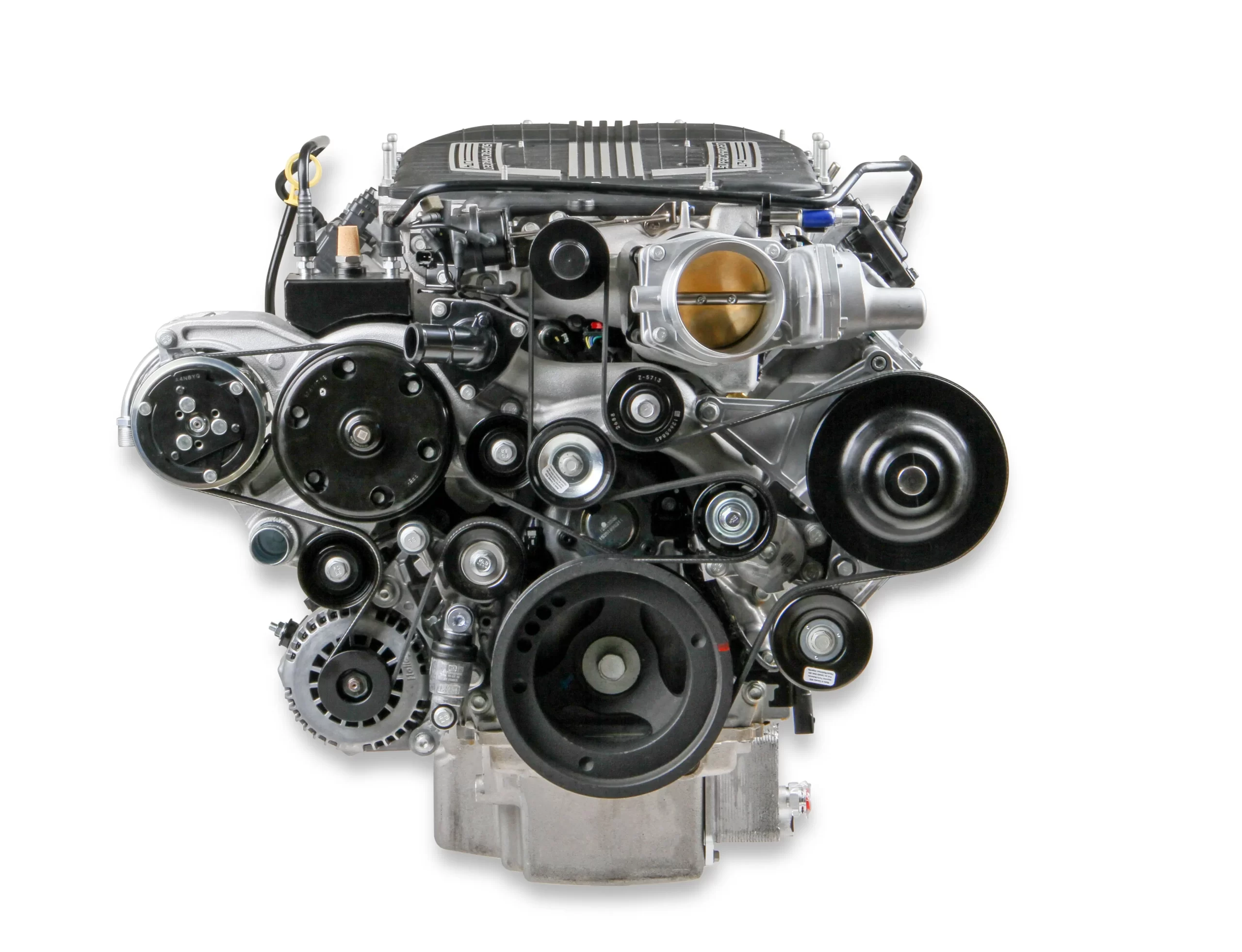 HOLLEY PREMIUM MID-MOUNT COMPLETE ACCESSORY SYSTEM FOR GM GEN V LT4 DRY SUMP ENGINES Complete GM Gen V LT4 Accessory Drive System w/ Alt, P/S, A/C, Water Pump, Belts, and hardware. Part # 20-221 - Image 2