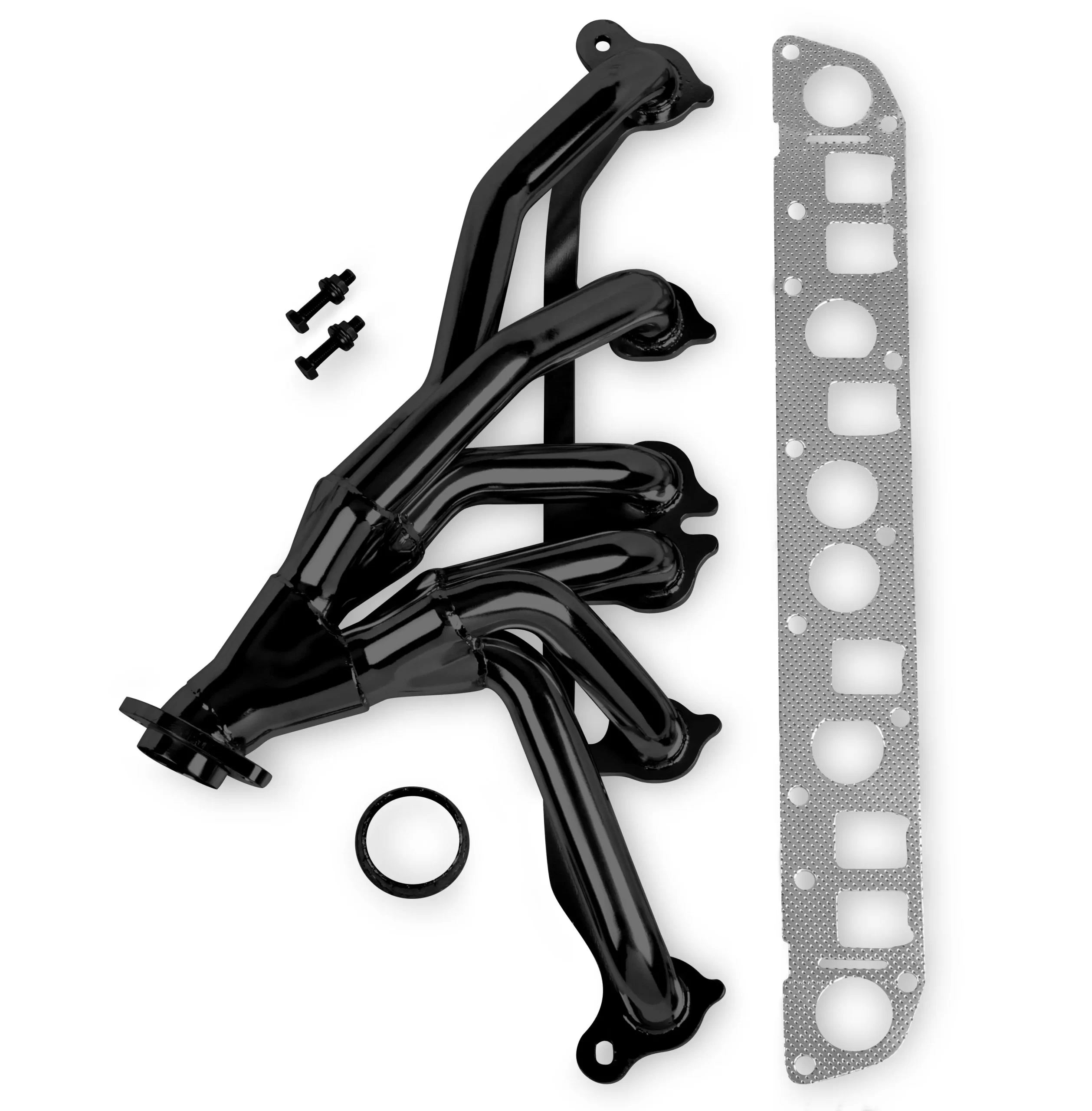 FLOWTECH SHORTY HEADER - BLACK PAINTED 1991-1999 Jeep Wrangler YJ/TJ 4WD I6-4.0L; Tube Size 1-5/8" O.D.; Black Paint Part # 92002FLT