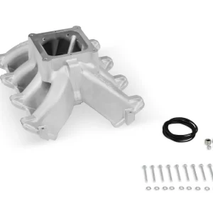 HOLLEY SINGLE PLANE 4500 CARBURETED SPLIT-DESIGN RACE INTAKE MANIFOLD- GM LS1/LS2/LS6 Split-Design Race Intake Manifold- GM LS1/LS2/LS6 Carbureted with Cast Finish  Part #  300-295