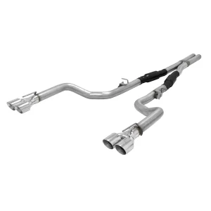 FLOWMASTER OUTLAW CAT-BACK EXHAUST SYSTEM 2015-2023 Dodge Challenger Hellcat, Demon, SRT392, R/T Scat-Pack with 6.2L or 6.4L engine and 2017-2021 R/T with 5.7 engine. Eliminates factory exhaust valves. - Aggressive sound  Part #  817740
