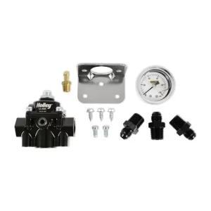 HOLLEY EFI HOLLEY DIE CAST EFI BYPASS FUEL PRESSURE REGULATOR KIT 15-60 Psi - Fittings and Gauge Included  Part #  12-886KIT
