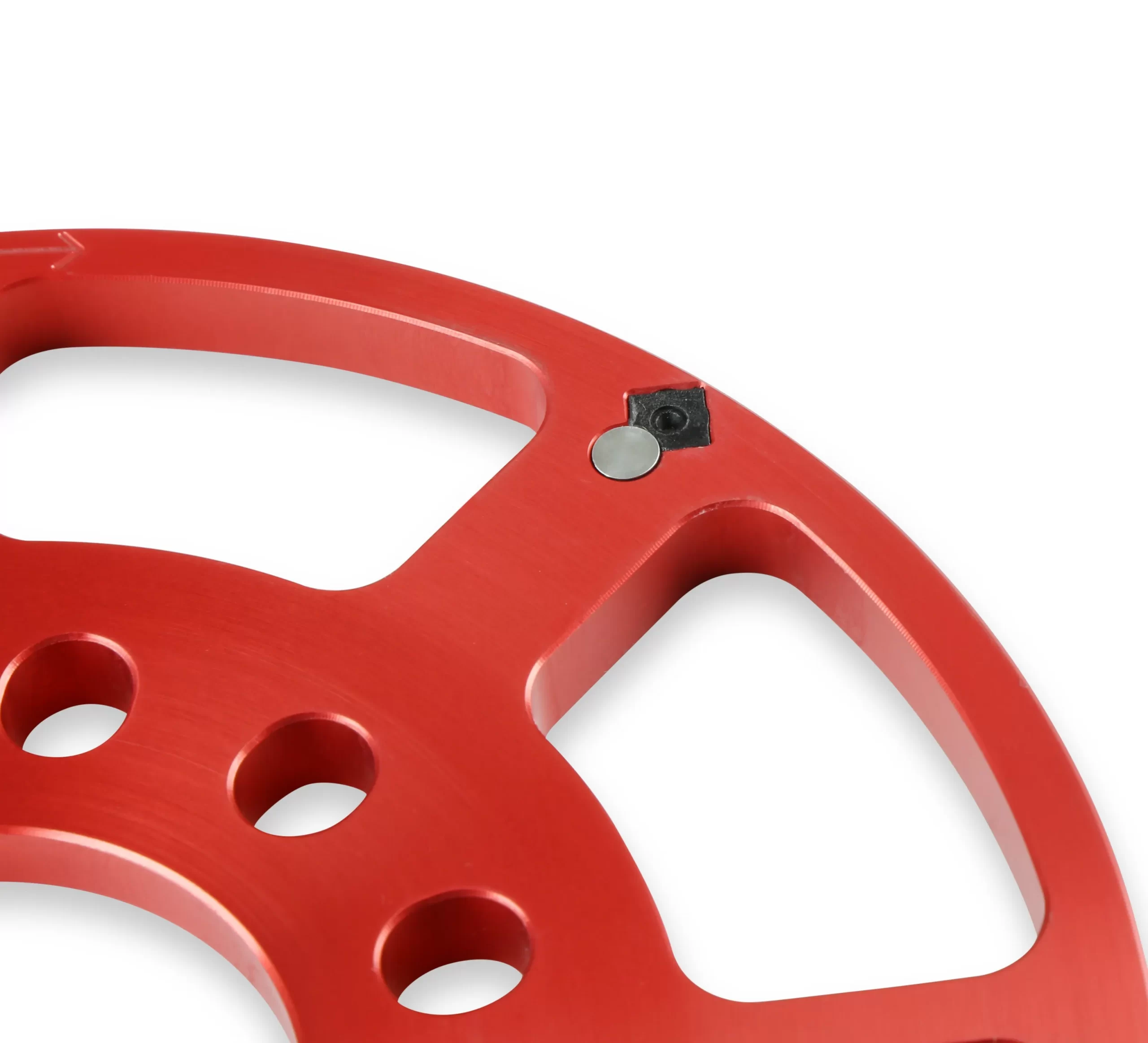 MSD CRANK TRIGGER KIT - FLYING MAGNET - HALL-EFFECT - LS GEN III/IV - 7.25 IN. Small Block Chevrolet - Gen III/IV - Adjustable Timing Pointer - Red Color - Red Diameter - 7.25 in. Make - Chevrolet Sensor Type - Hall Effect Part # 8619 - Image 8