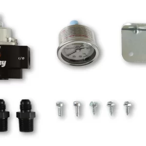 HOLLEY BILLET BYPASS FUEL PRESSURE REGULATOR KIT 4.5-9 Psi - Fittings and Gauge Included  Part #  12-841KIT