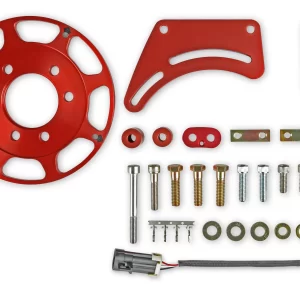 MSD CRANK TRIGGER WHEEL KIT - FLYING MAGNET - HALL-EFFECT - 7 IN. Ford Coyote - Crank Trigger Wheel and Hall-Effect Crank Sensor - Red   Color - Red    Diameter - 7.00"    Make - Ford Coyote    Sensor Type - Hall Effect Part #  8647