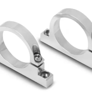 HOLLEY POLISHED MOUNTING BRACKET FOR HP AND VR SERIES BILLET FUEL FILTERS Fits 175, 260, and 460 GPH VR Series Billet Fuel Filter and EFI Filter/Regulator. 50.3 mm I.D. Mounting Bracket Thru-Bolt Holes: c/l to c/l = 3.150" & use w/ 1/4" Mounting Bolts. The threaded mounting holes in the bracket are M6-1.0 Mounting Bolt Holes: c/l to c/l = 3.150" & use w/ 1/4" Mounting Bolts. Each Bracket is 1/2" thick by 3.750" Wide.  Part #  162-574S