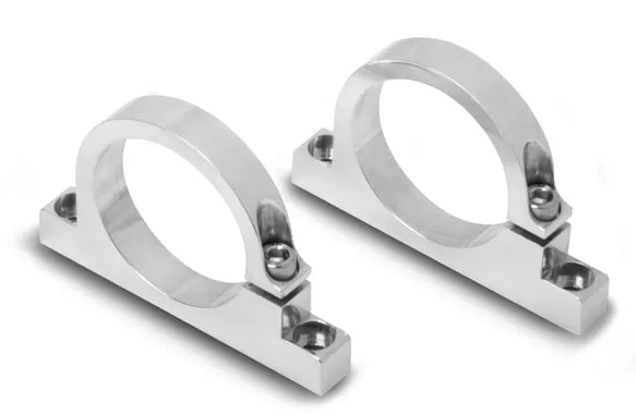 HOLLEY POLISHED MOUNTING BRACKET FOR HP AND VR SERIES BILLET FUEL FILTERS Fits 175, 260, and 460 GPH VR Series Billet Fuel Filter and EFI Filter/Regulator. 50.3 mm I.D. Mounting Bracket Thru-Bolt Holes: c/l to c/l = 3.150" & use w/ 1/4" Mounting Bolts. The threaded mounting holes in the bracket are M6-1.0 Mounting Bolt Holes: c/l to c/l = 3.150" & use w/ 1/4" Mounting Bolts. Each Bracket is 1/2" thick by 3.750" Wide. Part # 162-574S