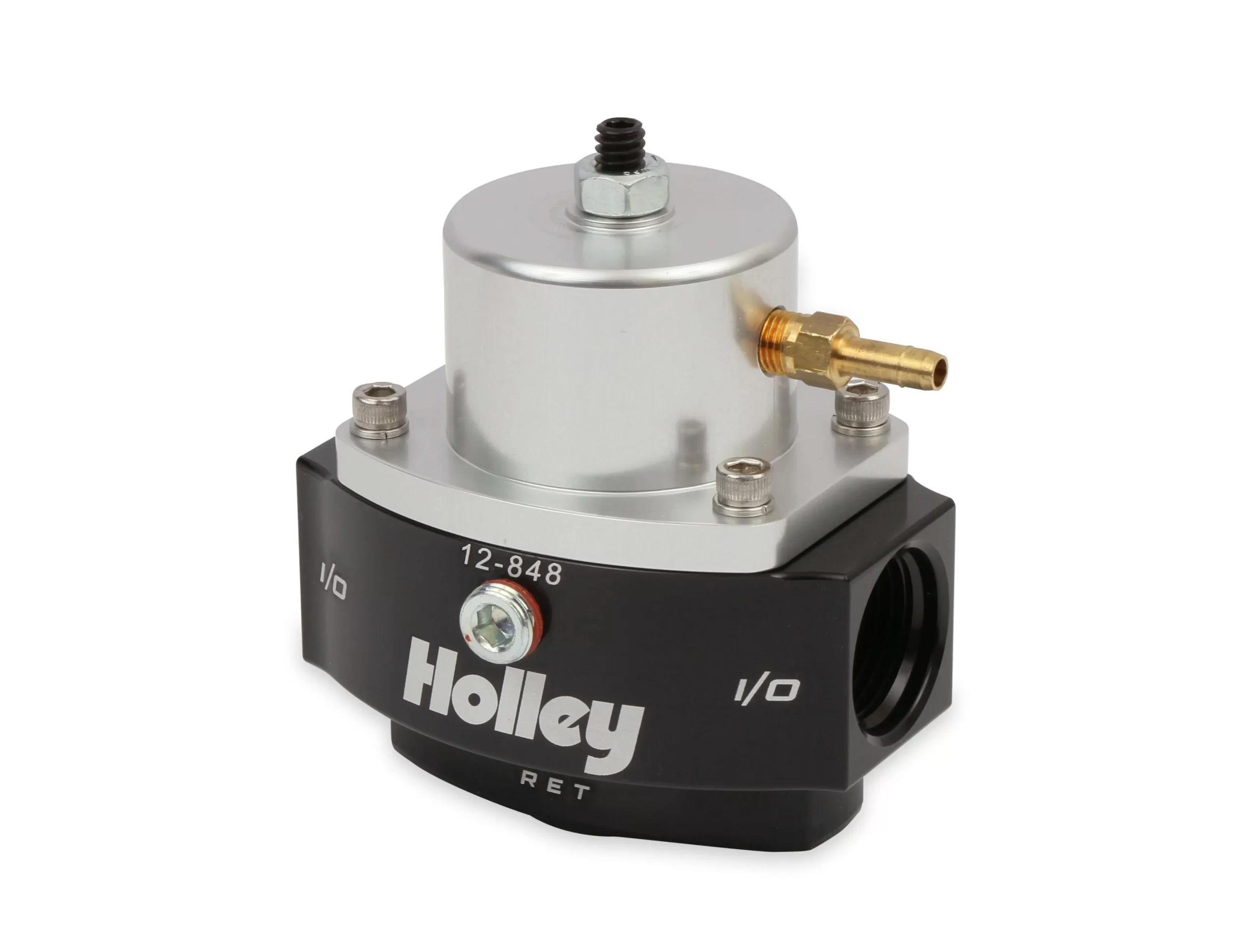 HOLLEY EFI BILLET BYPASS FUEL PRESSURE REGULATOR KIT 15-60 Psi - Fittings and Gauge Included Part # 12-848KIT - Image 2