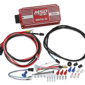 MSD DIGITAL 6A IGNITION CONTROL - RED Compatible with 4, 6, or 8 Cylinder Engines - Built-in LED for System Checks  Part #  6201
