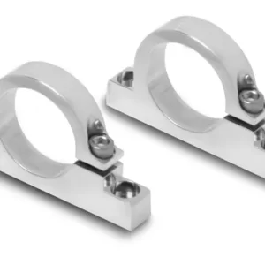 HOLLEY POLISHED MOUNTING BRACKET FOR HP BILLET FUEL FILTERS Fits 100 GPH HP Billet Fuel Filter w/ 1.5" Diameter (38.1 mm) I.D. Mounting Bolt Holes: c/l to c/l = 2.75"" & use w/ 1/4" Mounting Bolts. Each Bracket is 1/2" thick.  Part #  162-573S