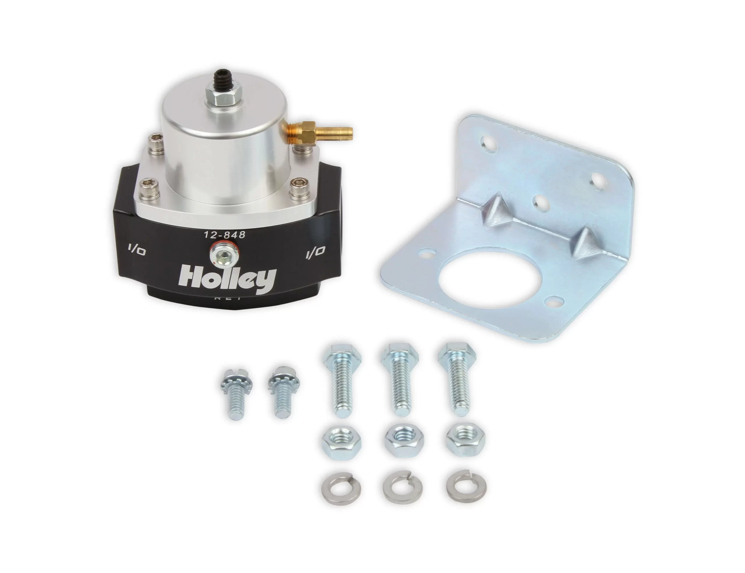 HOLLEY EFI BILLET BYPASS FUEL PRESSURE REGULATOR KIT 15-60 Psi - Fittings and Gauge Included Part # 12-848KIT