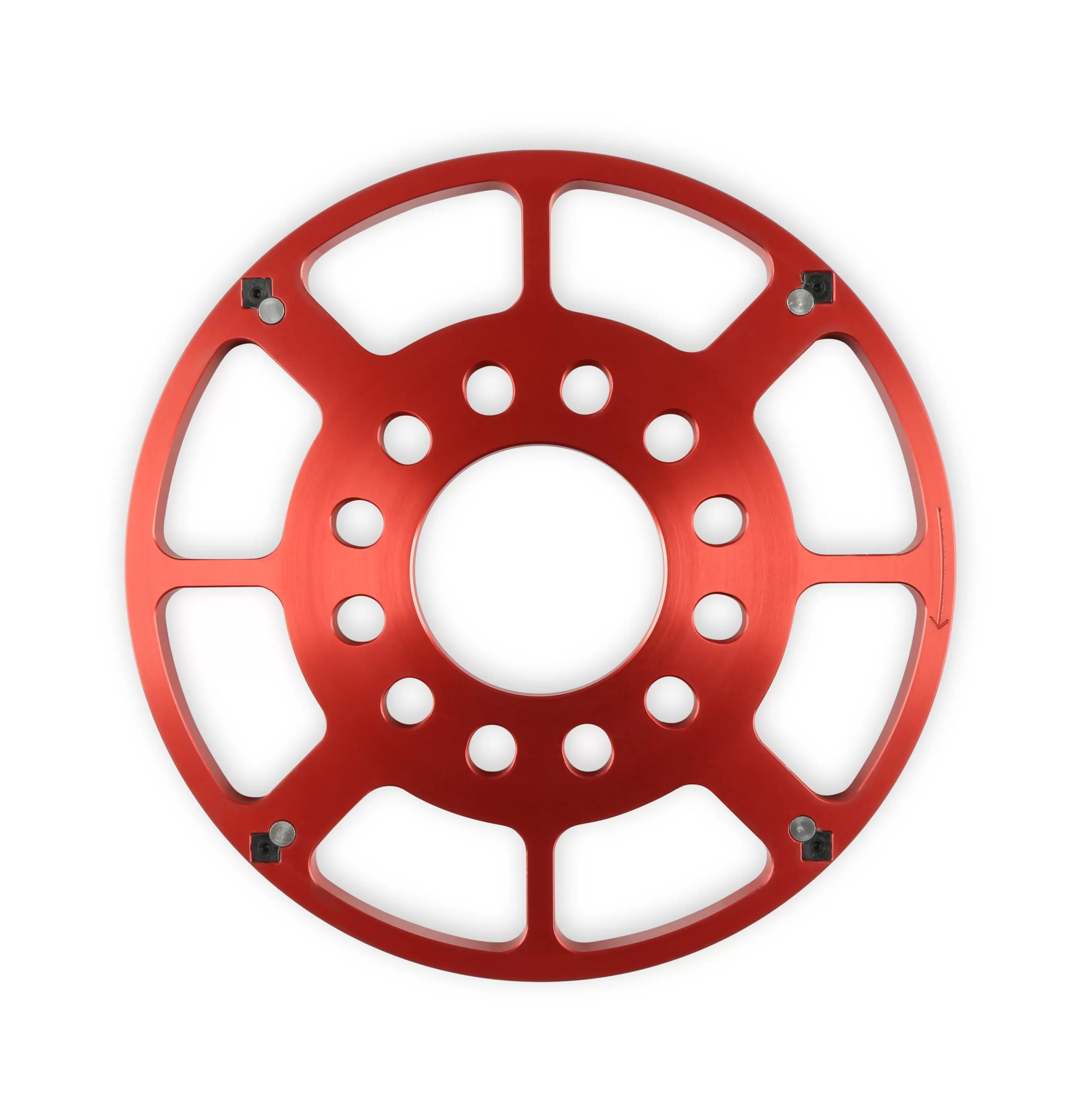 MSD CRANK TRIGGER KIT - FLYING MAGNET - HALL-EFFECT - LS GEN III/IV - 7.25 IN. Small Block Chevrolet - Gen III/IV - Adjustable Timing Pointer - Red Color - Red Diameter - 7.25 in. Make - Chevrolet Sensor Type - Hall Effect Part # 8619 - Image 2