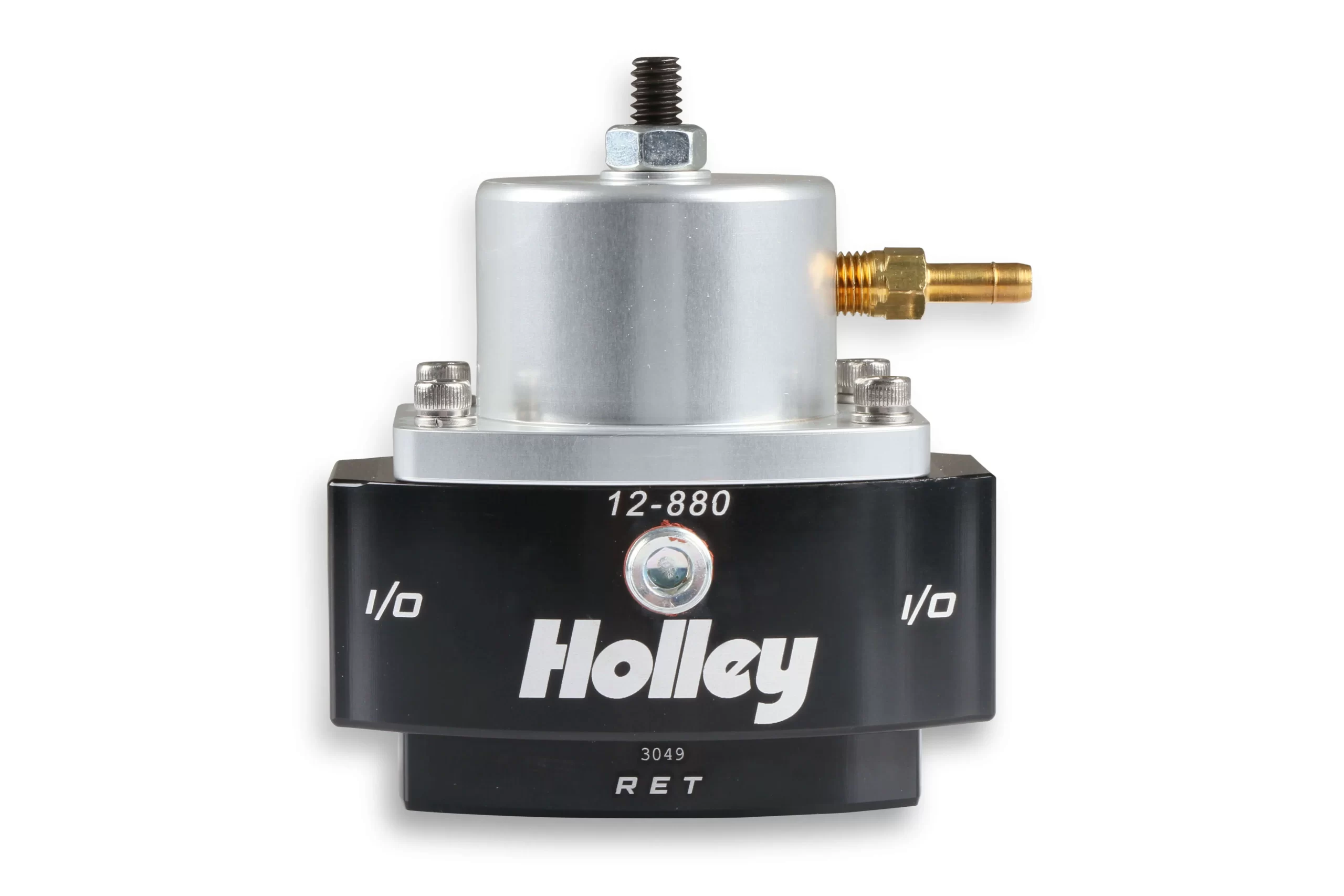 HOLLEY ADJUSTABLE BILLET BY-PASS REGULATOR-6AN KIT Adjustable billet by-pass return style fuel pressure regulator 6AN Kit with Fuel Pressure Gauge and Adapter Fittings Boost Reference - 1:1 Part # 12-880KIT - Image 3