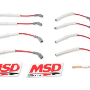 MSD SUPER CONDUCTOR SPARK PLUG WIRE SET, GM 2001, TRUCK, 8.1L For use on GM 2001-2006 Trucks with 8.1L engines, Red jacket  Part #  39849
