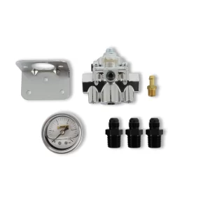 HOLLEY DIE CAST BYPASS FUEL PRESSURE REGULATOR KIT 4.5-9 Psi - Fittings and Gauge Included  Part #  12-881KIT
