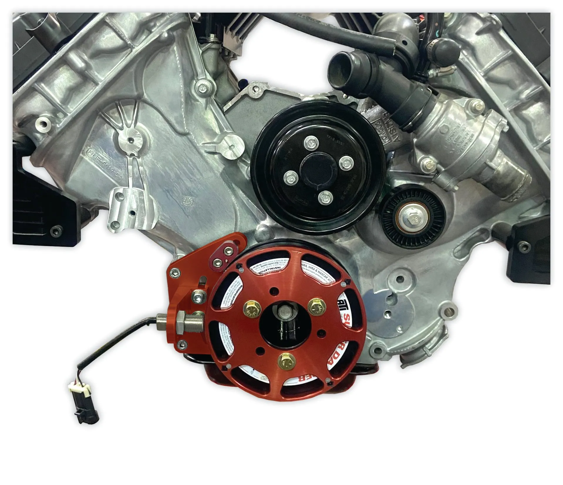 MSD CRANK TRIGGER WHEEL KIT - FLYING MAGNET - HALL-EFFECT - 7 IN. Ford Coyote - Crank Trigger Wheel and Hall-Effect Crank Sensor - Red Color - Red Diameter - 7.00" Make - Ford Coyote Sensor Type - Hall Effect Part # 8647 - Image 2