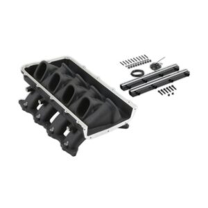 HOLLEY EFI ULTRA LO-RAM BASE, FORD COYOTE FRONT FEED BLACK  Ultra Lo-Ram Intake Base - No Top Included  Part # 300-921BK