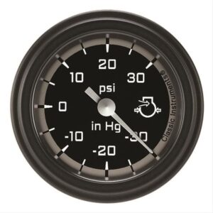 CLASSIC INSTRUMENTS AUTOCROSS GRAY 2 1/8" BOOST/VACUUM GAUGE  Boost/Vacuum Gauge,Full Sweep 2 1/8" Diameter  Part # AX141GBLF