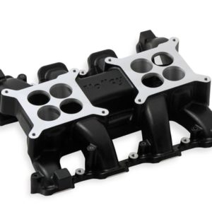 HOLLEY HOLLEY LS CARBURETED MANIFOLD 2X4 DUAL PLANE LS3/L92 - BLACK Black Ceramic Coated,Carbureted GM LS Gen III LS3/LS92 2x4160 dual plane intake manifold. All GM LS Gen III or Gen IV engines equipped with LS3/L92 style rectangular port cylinder heads.  Part #  300-133BK